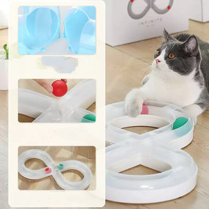 İnteraktif Kedi Parkuru Oyuncağı Kedi Topu Oyuncağı Dayanıklı Plastik Daire Kedi Bulmaca Oyuncağı İç Mekan Kedileri Yavruları için - Product Image 3