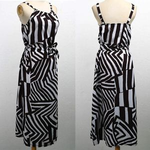 Kadın seksi Zebra desen baskı elbise yaz Boho rahat kolsuz uzun Maxi akşam parti plaj elbise Sundress - Product Image 4