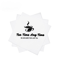 Serviettes et serviettes en papier Airlaid imprimées jetables avec logo personnalisé, 2 plis, haute qualité, utilisation en restaurant et hôtel, blanc, 4 plis