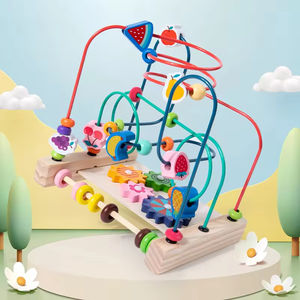 Jouets éducatifs en bois Montessori EDULAND pour bébés et enfants, abaque mathématique sensoriel, jeux de labyrinthe à billes mobiles, certifiés EN71, âges 0-7 ans - Product Image 1