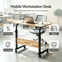 Meubles de bureau minimalistes en bois massif sur mesure, petit bureau pour ordinateur portable en métal réglable, mobile et ajustable