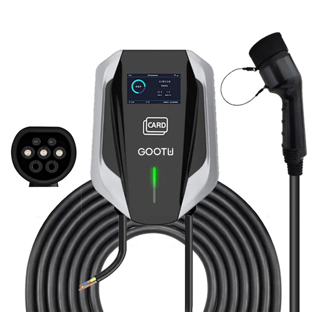 230V 32A 7KW EV Charger Level 2 Smart Electric Vehicle Charger Indoor Outdoor Car Charging Station with LED Screen Display