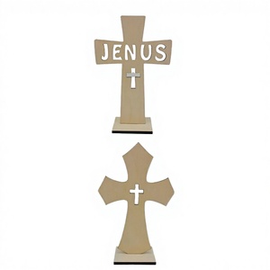 Decoración de Cruz de Estilo Religioso en Madera MDF, Decoración de Pared para el Hogar, Tipo Decoración Navideña Reutilizable - Product Image 2