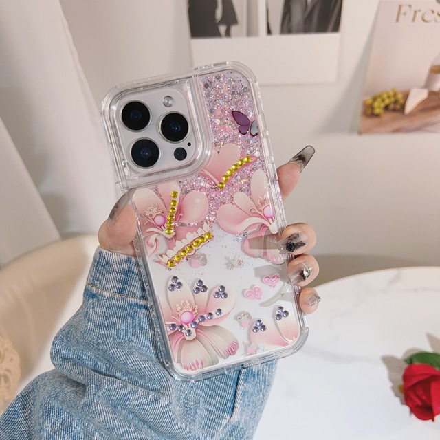 Luxury Design Epoxy Glitter Bling Colorful Pattern for Girl Waterproof Phone case for OPPO Reno 13 5G