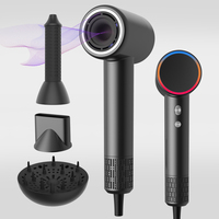 Sèche-cheveux ionique professionnel 1400W, séchage rapide et puissant, faible bruit, 2 embouts concentrateurs, 1 diffuseur, prêt pour les camping-cars et la maison