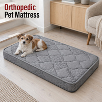 Matelas orthopédique personnalisable pour chien avec 11 cm de hauteur au choix, housse personnalisée en tissu matelassé et passepoilé pour les marques de produits pour animaux de compagnie