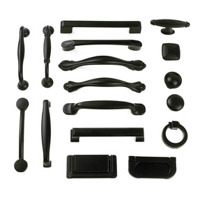 Furniture Handle Aluminum Alloy Bar Minimalist Cabinet Drawer Durable Single Hole <b>Black</b> - Product Image 2