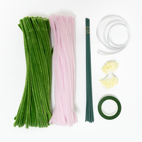 Kit de Création Bouquet de Fleurs de Lys 219 Pièces – Tiges de Chenille Pliables pour Bouquet de Mariée, Centre de Table, Décoration Intérieure