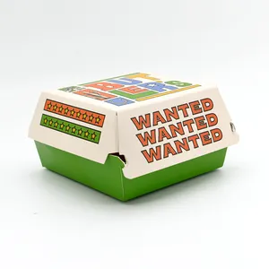 Individuelle Größe personalisiert kraftbrauner recycling-Karton zum Mitnehmen Behälter Hamburger-Schachtel Fast-Food-Verpackung Burger-Schachtel