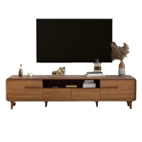Meuble TV moderne en bois massif, design bas, éco-responsable, petit format pour salon et chambre, montage facile, compatible téléviseurs 60-64 pouces