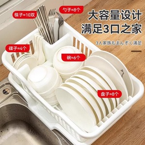 Quick Dry Draining <b>Rack</b> For <b>Dish</b> And Bowl Kitchen Sink Storage Plastic Square L Size Modern Design - Product Image 2