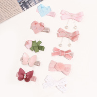 Élégante pince à cheveux en tissu pour enfants et épingle à cheveux en forme de cœur, accessoire capillaire fait main et sûr pour bébés