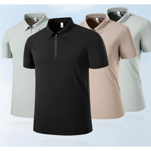 Unisex Nylon Half-Zip Polo Shirt Quick Dry Summer Workwear Loose Fit - Product Image 1