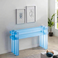 Nouveau design de villa de luxe Table d'entrée en acrylique bleu salon Table console en acrylique couloir de style art moderne