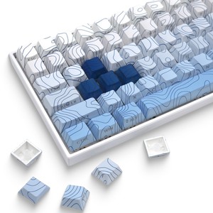 Xvx <span class=keywords><strong>keycaps</strong></span> màu xanh và trắng sứ dòng anh đào hồ sơ bên in Dye-Sub <span class=keywords><strong>PBT</strong></span> Keycap Set (135-key) mô hình cherry-34 tiếng Anh - Product Image 3