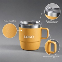 Mug à café en acier inoxydable empilable avec poignée, logo personnalisé, 4 oz, 6 oz, 10 oz, isolé sous vide, mug à expresso 18/8