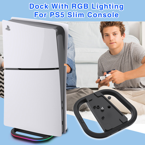RGB Vertical <strong>Stand</strong> for <strong>PS5</strong> Slim Console <strong>Cooling</strong> Dock Mount Base Storage Rack Disc Digital Version Game Accessories - Product Image 4