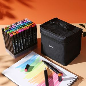 Marcadores <span class=keywords><strong>de</strong></span> Alcohol <span class=keywords><strong>de</strong></span> Doble Punta 36 60 120 Colores para Dibujo y Arte, Rotulador <span class=keywords><strong>de</strong></span> Útiles <span class=keywords><strong>Escolares</strong></span> - Product Image 1