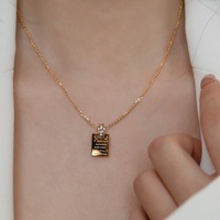 Nouveau collier YW avec pendentif lettre carrée, chaîne de clavicule, et anneau simple en zircon