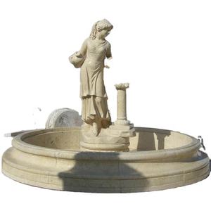 <span class=keywords><strong>Fontaine</strong></span> de fleurs de lotus en marbre beige vierge <span class=keywords><strong>marie</strong></span> pour une utilisation intérieure pour les villas - Product Image 1