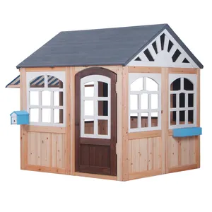 Garden Outdoor Playground Wooden Cubby House Playhouse Outdoor Children Play House For Kids