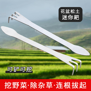 Rastrillo para bonsái de acero inoxidable, herramienta de 3 puntas para aflojar y compactar el suelo, para jardinería y cuidado de plantas en macetas - Product Image 3