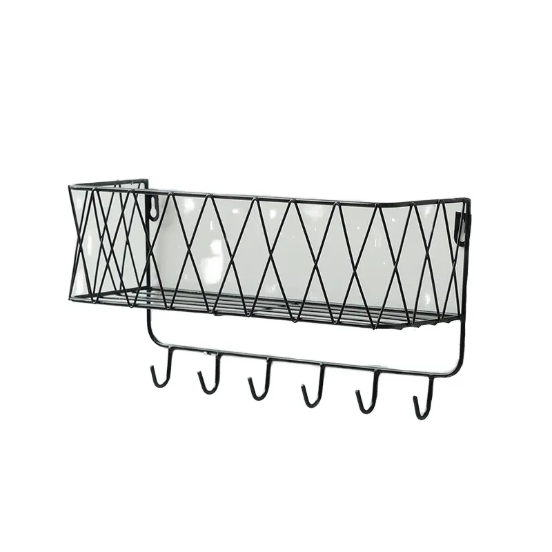 クリエイティブメタルキーフックドア傘収納ラック壁掛けポーチ装飾キッチンと金属非穴あきウォールラック