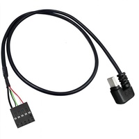 Cable USB 2.0 de 9 pines para panel frontal, conector hembra de 9 pines a USB-C en ángulo recto para actualización del panel frontal del chasis de escritorio