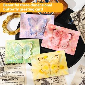 Tarjeta de felicitación de mariposa tridimensional, sobres de invitaciones plegables, regalo de <span class=keywords><strong>estudiante</strong></span> de alto impacto hecho de papel recubierto duradero - Product Image 5