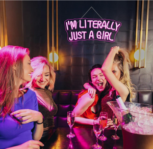 Enseigne au néon « I'M Literally Just a Girl » : enseigne LED rose, lumière au néon LED pour la décoration murale - Product Image 5