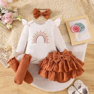 Celana <span class=keywords><strong>Ha</strong></span> lengan panjang katun putih gaya Eropa baru 2025 pakaian <span class=keywords><strong>Ha</strong></span> celana untuk bayi perempuan kancing jepret untuk musim semi musim gugur - Product Image 3