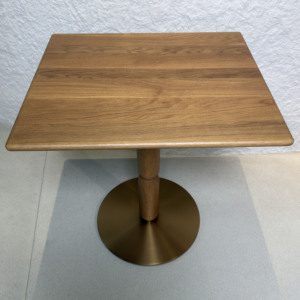 <span class=keywords><strong>Table</strong></span> de restaurant en bois massif chêne clair, <span class=keywords><strong>table</strong></span> carrée en bois pour café et <span class=keywords><strong>bistro</strong></span> avec base ronde en métal, mobilier commercial - Product Image 3