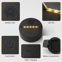 Base de Lámpara LED Acrílica con Control Remoto y Cable USB, Iluminación Nocturna con Efecto de Ilusión Sonora Inalámbrica, Venta Directa al Por Mayor, Prototipo Rápido