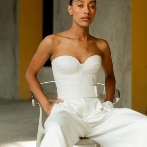 Monos de una pieza sin tirantes, de pierna ancha y holgados, personalizados y a la moda para mujer (OEM) - Product Image 2