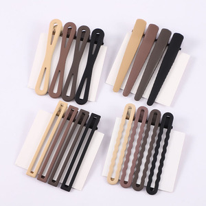 Pince à cheveux bec de canard marron café sans couture 12 cm en acier au carbone élastique pour femme, accessoire de coiffure quotidien - Product Image 3