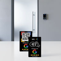 Carte de visite avec puce NFC (NTAG213/216) et code QR (matériau PVC) - Conception étanche 13,56 MHz Accès facile à la page Google Business