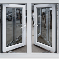 Portes et fenêtres en PVC à verre trempé teinté, résistantes aux intempéries, avec moustiquaire en fibre de verre, pour le contrôle des insectes dans les appartements (vente en gros)