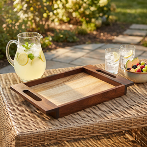 Handcrafted Eco-Friendly Durable Wooden <b>Serving</b> <b>Tray</b> for Breakfast Dining Catering Use | Mango <b>Wood</b> Sheesham <b>Wood</b> <b>Tray</b> OEM - Product Image 2