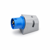 Prise murale industrielle CEE bleue étanche IP44 32A 230V 2P+E 3 broches pour chantier et industrie