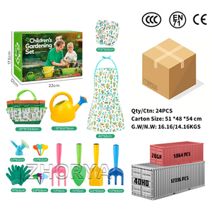 Bộ dụng cụ làm vườn cho trẻ em Zhorya 18 món: xẻng, cào, nĩa, xẻng nhỏ, tạp dề, găng tay, bình tưới nước và túi xách cho hoạt động ngoài trời - Product Image 6