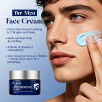 Crème hydratante pour le visage anti-âge réparatrice des rides au peptide de cuivre bleu GHK-cu, Pro-Xylane, Arbutine et Ganoderma, pour hommes, marque privée