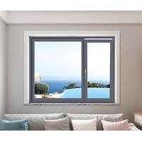 Ventana Abatible de Aluminio con Rotura de Puente Térmico, Vidrio Templado de Doble Capa, Persiana Superior Fija, Insonorizada e Impermeable para Baño