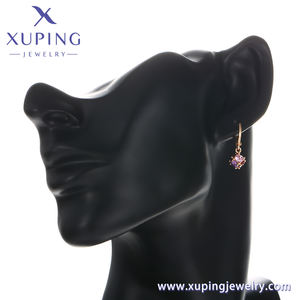 90072 Xuping Pendientes de Oro de <span class=keywords><strong>18K</strong></span>, Arracada Grande con Cristal Tipo Diamante, Pendientes de Moda Chapados en Oro de <span class=keywords><strong>18K</strong></span> para Mujer - Product Image 6