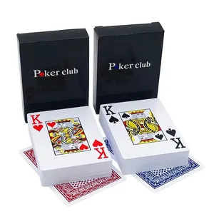 Grosir bermain kartu warna-warni-6.3*8.8Cm Grosir Murah Warna Biru & Merah Texas Hold'em Kartu Poker Bermain Plastik
