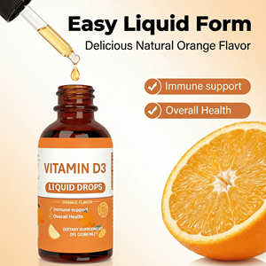 OEM ODM Vitamin D3 Flüssig-Tropfen für Erwachsene mit Orangengeschmack - 60ml, 2ml pro Portion |   Tägliche Unterstützung für das Immunsystem und die allgemeine Gesundheit |   24-Monats-Haltbarkeit - Product Image 3