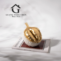 Figurine décorative en résine de luxe moderne en forme de durian, ornement de bureau, accessoires d'intérieur pour la maison