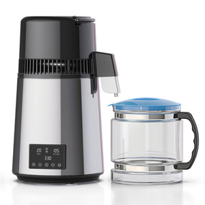 <span class=keywords><strong>Destilador</strong></span> <span class=keywords><strong>de</strong></span> <span class=keywords><strong>Agua</strong></span> Eléctrico <span class=keywords><strong>de</strong></span> Acero Inoxidable 304 con Jarra <span class=keywords><strong>de</strong></span> Vidrio para Encimera, Uso Doméstico, 400 ml, 100 GPD - Product Image 1