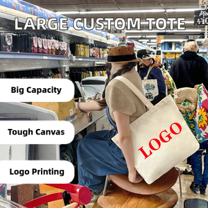 Bolsa de Lona de Algodón Reutilizable, Ecológica y Orgánica, con Logotipo Personalizado, con Cierre, Grande, para Fin de Semana, Gimnasio, Compras, para Mujer, con Estampado - Product Image 2
