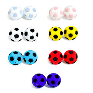 Perles en silicone de qualité alimentaire en forme de ballon de football certifiées CE/EN71/CPSIA/AU pour la fabrication de chaînes de sucettes, bracelets, colliers, porte-clés pour bébés - Product Image 3