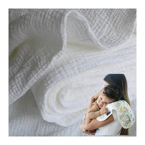 बेबी लार तौलिया के लिए ऑर्गेनिक कॉटन मलमल गॉज फैब्रिक प्यारा कस्टम प्रिंट डबल लेयर